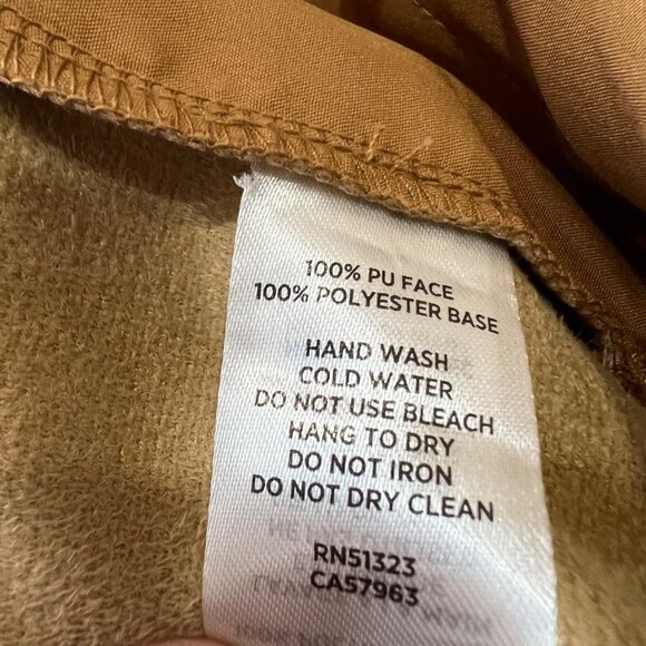 Halogen Faux Leather Pants Camel Brown Tan Size 24W NWOT - Picture 7 of 8